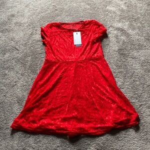 Amoluv Red Lace Dress SIZE 3XL V Neck Fit Flare Elegant